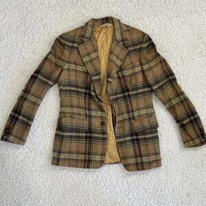 Vintage J.G. Hook Men’s Plaid Wool Blazer Jacket Coat (estimated size S)